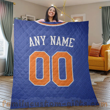 Custom Premium Quilt Blanket New York Jersey Basketball Personalized Quilt Gifts for Her & Him